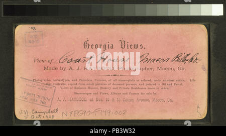 1812 Ansicht des Court House, Bibb County, Macon, GA (Nypl b 11707426-G90F 149 008 B) Stockfoto