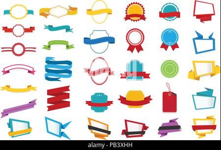 Vektor Design Sammlung von farbbänder Etiketten Aufkleber Banner Tags Banner/Template Design Element/Web Aufkleber, Etiketten, Banner und Etiketten für advertisi Stock Vektor