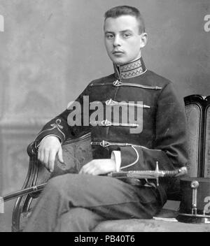 1220 Porträt, Mann, Uniform, Studio, Schwert Fortepan 4346 Stockfoto