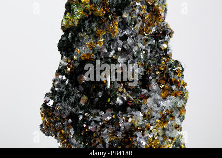 Pyrit und Bleiglanz durch Quarz, natürliche Crystal absorbiert, Close-up Stockfoto