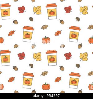 Cute Herbst Herbst Kollektion nahtlose Vektor Muster hintergrund abbildung Stock Vektor