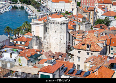Venezianischen Turm oder Mletačka Kula, Altstadt, Split, Kroatien Stockfoto