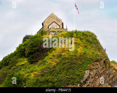 Nikolauskapelle auf Laterne Hügel oberhalb des Hafens von Ilfracombe, Devon, Großbritannien Stockfoto