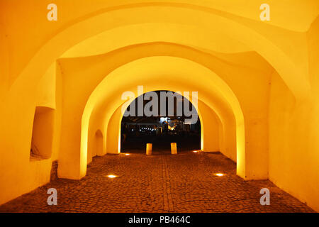 Mittelalterliche Architektur, Gangway in Hermannstadt, Rumänien Stockfoto