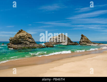 Felsformationen, Porto Covo, das Alentejo Stockfoto