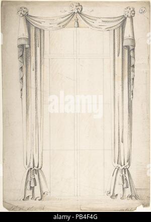 Design für Vorhänge. Künstler: Charles Hindley und Söhne (Briten, London 1841-1917 London). Maße: Blatt: 14 5/8 x 10 3/8 in. (37,2 x 26,3 cm). Datum: 1841-84. Museum: Metropolitan Museum of Art, New York, USA. Stockfoto