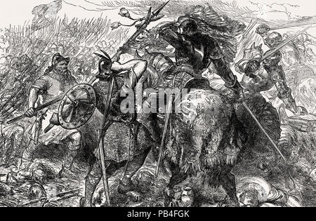 Der Schlacht von Pinkie Cleugh, am 10. September 1547, raue umwirbt, Anglo-Scottish Kriege, die von den Britischen Schlachten auf Land und Meer, von James Grant Stockfoto