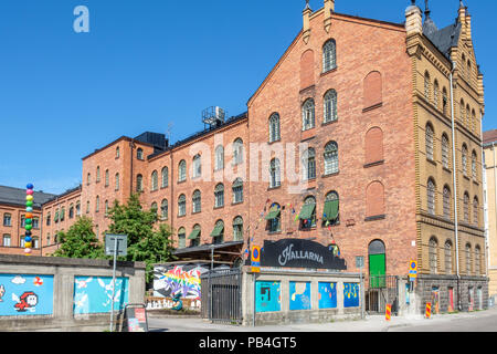 Kulturelle block Hallarna (Hallen) in Norrköping, Schweden. Dieses alte wolle Werk aus dem Jahr 1895 hat sich zu einem Zentrum für kulturelle Aktivitäten. Stockfoto