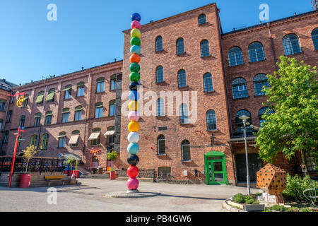 Kulturelle block Hallarna (Hallen) in Norrköping, Schweden. Dieses alte wolle Werk aus dem Jahr 1895 hat sich zu einem Zentrum für kulturelle Aktivitäten. Stockfoto