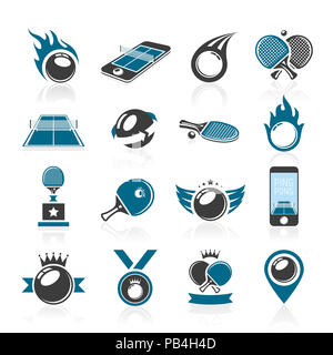 Ping pong Icon Set Stockfoto