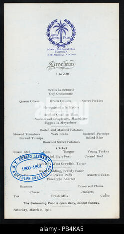 971 Mittagessen (by) ROYAL PALM HOTEL (at) "MIAMI Biscayne Bay, FL" (HOTEL gehalten ;) (NYPL Hades -275688-476787) Stockfoto