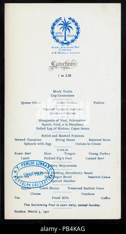 971 Mittagessen (by) ROYAL PALM HOTEL (at) "MIAMI Biscayne Bay, FL" (HOTEL gehalten ;) (NYPL Hades -275703-476802) Stockfoto