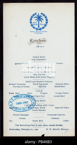 971 Mittagessen (by) ROYAL PALM HOTEL (at) "MIAMI Biscayne Bay, FL" (HOTEL gehalten ;) (NYPL Hades -275669-476768) Stockfoto