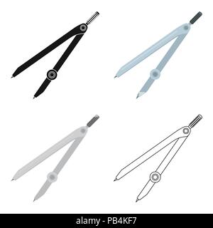 Kompasse für Zeichnung. Schule Kompass für Zeichnen Kreise. Schule und Bildung einzelnen Symbol im Comic-stil Vektor Symbol lieferbar web Abbildung. Stock Vektor