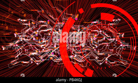 Globale cyber Financial Network Security Konzept. Schneller Internetzugang. Sichere Internetverbindung. Die Datenverarbeitung. Sci-fi-Design. Stockfoto