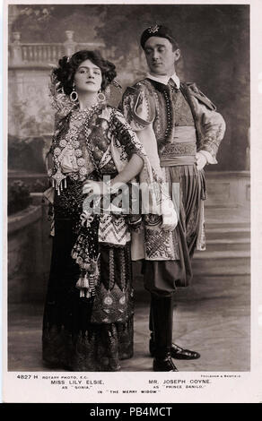 922 Lily Elsie und Joseph Coyne in Die lustige Witwe Stockfoto