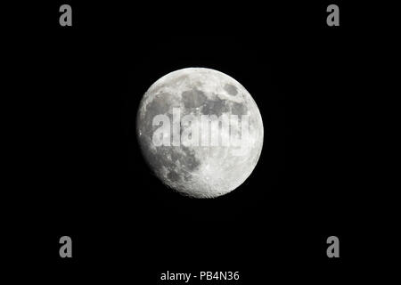 Fast Vollmond gegen einen schwarzen Himmel geschossen von Südkalifornien Stockfoto