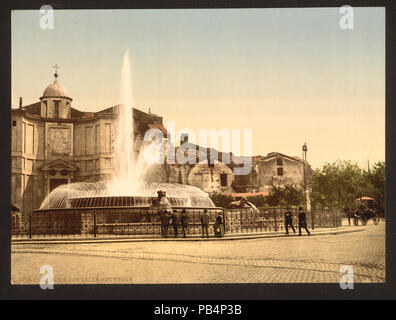 . Neue Brunnen und Diokletian im Frühling, Rom, Italien. Drucken zeigt die Brunnen der Najaden in Piazza della Repubblica, Rom, Italien. (Quelle: Flickr Commons Projekt, 2010). Zwischen 1890 und 1900 1093 Neue Brunnen und von Diokletian, Feder, Rom, Italien, LCCN 2001700938 Stockfoto