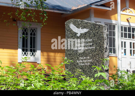 KOTKA, Finnland - 26. JUNI 2016: Gebiet der Russische Kaiser Alexander III Fishing Lodge in der Nähe von langinkoski Schnelle Kymi River. Nationale städtische Park Stockfoto