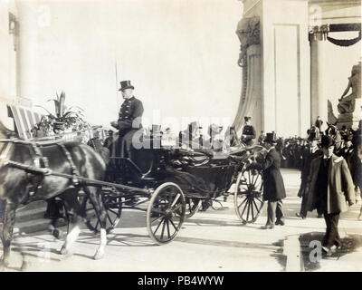 1225 Präsident Theodore Roosevelt und Frau Edith Roosevelt in einer Kutsche an der Weltausstellung 1904 auf Roosevelt Tag, den 26. November 1904 Stockfoto