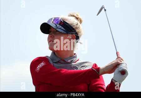 England's Charley Rumpf T-Stücke weg am fünften Tag einer der 2018 Aberdeen Standard Investitionen Ladies Scottish Open im Gullane Golf Club Stockfoto