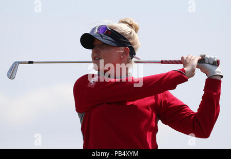 England's Charley Rumpf T-Stücke weg am fünften Tag einer der 2018 Aberdeen Standard Investitionen Ladies Scottish Open im Gullane Golf Club. Stockfoto