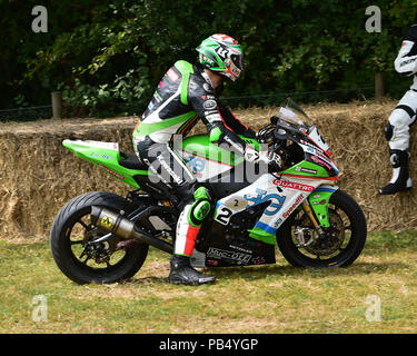 James Hillier, Kawasaki ZX-10RR, moderne Racing Motorräder, Goodwood Festival der Geschwindigkeit, das Silberne Jubiläum, Goodwood, Juli 2018, West Sussex, England. Stockfoto