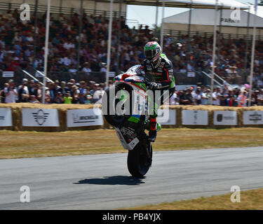 James Hillier, Kawasaki ZX-10RR, moderne Racing Motorräder, Festival der Geschwindigkeit - das Silberne Jubiläum Goodwood Festival der Geschwindigkeit, Juli 2018, Super Bikes, Stockfoto