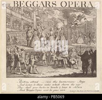 The Beggar's Opera. Artist: Anonyme, Briten, 18. Jahrhundert; Design früher zurückzuführen auf William Hogarth (Briten, London 1697-1764 London). Thema: veranschaulicht John Gay (Briten, Barnstaple, Devon, 1685-1732). Maße: Blatt: 9 13/16 x10 13/16-in. (25 x 27,4 cm). Herausgeber: John bowles (British, 1701?-1779). Datum: 1728. Museum: Metropolitan Museum of Art, New York, USA. Stockfoto