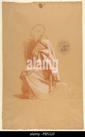 Kleriker (untere Register; Studie für die Wandmalereien in der Kapelle Saint Remi, Sainte-Clotilde, Paris, 1858). Artist: Isidore Pils (Französisch, Paris 1813/15-1875 Douarnenez). Abmessungen: 18 1/2 x 11 3/4 in. (47,0 x 29,8 cm). Datum: 19. Museum: Metropolitan Museum of Art, New York, USA. Stockfoto