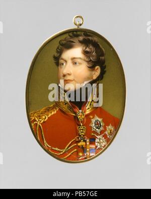 George IV (1762-1830) als Prinz Regent, nach Lawrence. Artist: Henry Knochen (Briten, Truro Somerstown 1755-1834). Maße: Oval, 2 1/2 x 2 in. (64 x 49 mm). Datum: 1816. Museum: Metropolitan Museum of Art, New York, USA. Stockfoto