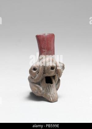 Keramik Pfeifen. Kultur: Mexikanische. Abmessungen: H: 52mm; W: 31 mm; D: 30 mm; Gewicht: 18g .. Datum: 1880. Museum: Metropolitan Museum of Art, New York, USA. Stockfoto