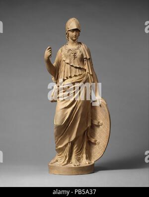 Minerva. Artist: (Claude Michel Clodion) (Französisch, Nancy 1738-1814 Paris). Kultur: Französisch, modelliert Italien, Rom. Abmessungen: Höhe: 18 cm. (47,6 cm). Datum: 1766. Die unterhaltsame französischen Bildhauer Claude Michel Clodion - genannt - neun Jahre in Italien verbracht (1762-71), wo er der Französischen Akademie in Rom besucht und untersucht wichtige Sammlungen von Antiquitäten. Durch Charles-Joseph Natoire, Direktor der Französischen Akademie, angewiesen, Skulptur, indem Ton Kopien statt zu studieren, Clodion bald perfektioniert ein stark fertig kleine Terrakotta Skulptur beliebt bei 18 centu Stockfoto