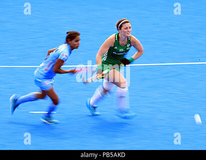 Irlands Roisin Upton (rechts) bei der Vitalität Frauen Hockey World Cup match Am Lee Valley Hockey und Tennis Centre, London. PRESS ASSOCIATION Foto, Bild Datum: Donnerstag, 26. Juli 2018. Photo Credit: Adam Davy/PA-Kabel. Stockfoto