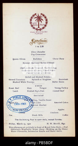 971 Mittagessen (by) ROYAL PALM HOTEL (at) "MIAMI Biscayne Bay, FL" (HOTEL gehalten ;) (NYPL Hades -275791-476890) Stockfoto