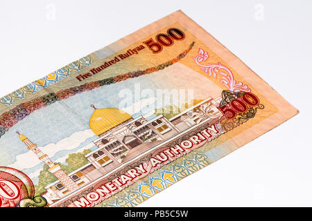 500 Maledivische rufiyaa Bank Note. Rufiyaa ist die nationale cureency der Malediven Stockfoto