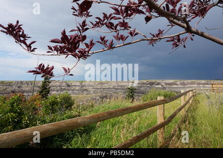 Suche im Horseshoe Canyon. Alberta, Kanada Stockfoto