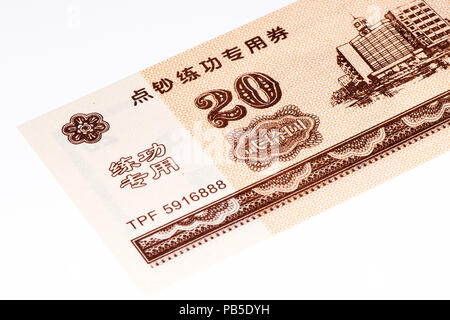 20 Chinesische Yuan Bank Note von China. Yuan ist die nationale Währung der Volksrepublik China Stockfoto
