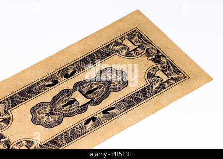 1 Cent Bank Note von Birma Stockfoto