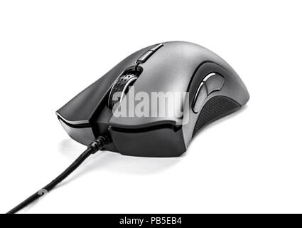 Gaming Maus auf weißem Hintergrund. Stockfoto