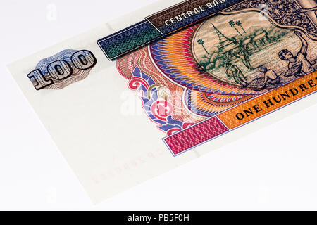 100 Kyat Bank Note. Kyat ist die nationale Währung von Myanmar Stockfoto