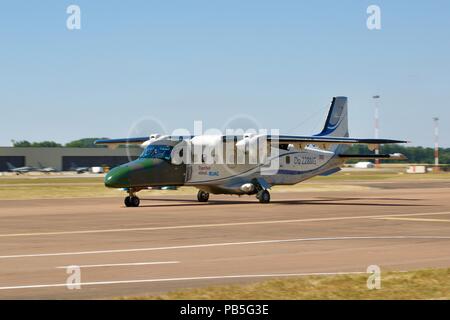 RUAG Aviation - Dornier 228 an RAF Fairford Teil im Static Display auf der 2018 Royal International Air Tattoo zu nehmen Stockfoto