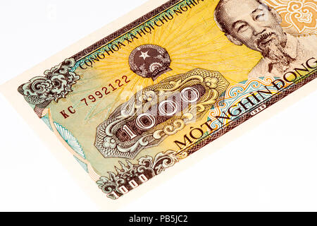 1000 dong Bank Note von Vietnam. Dong ist der nationalen Währung von Vietnam Stockfoto