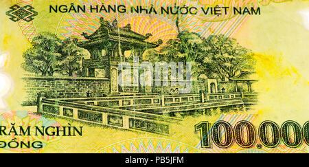 100000 dong Bank Note von Vietnam. Dong ist der nationalen Währung von Vietnam Stockfoto