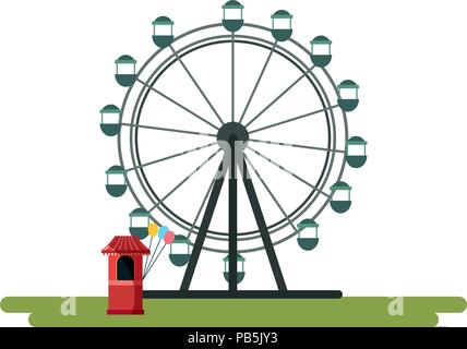 Riesenrad Symbol auf weißem Hintergrund, Vector Illustration Stock Vektor