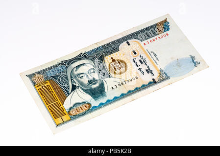 1000 togrog Bank Note. Togrog ist die nationale Währung der Mongolei Stockfoto