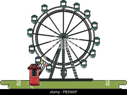 Riesenrad Symbol auf weißem Hintergrund, Vector Illustration Stock Vektor