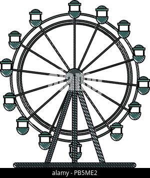 Riesenrad Symbol auf weißem Hintergrund, Vector Illustration Stock Vektor