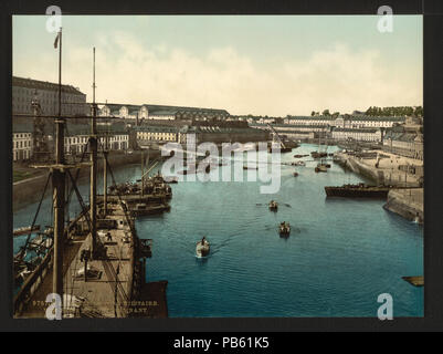 1685 Das Port Militaire von Swing Bridge, Brest, Frankreich - LCCN 2001697597 Stockfoto
