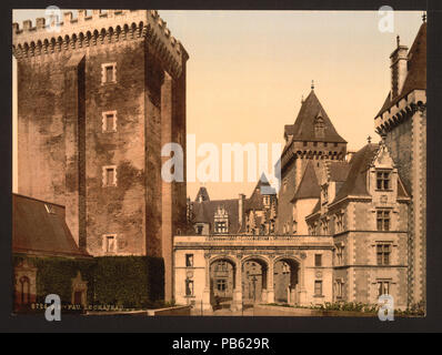 1621 Das Schloss von Osten vorne, Pau, Pyrenäen, Frankreich - LCCN 2001698663 Stockfoto